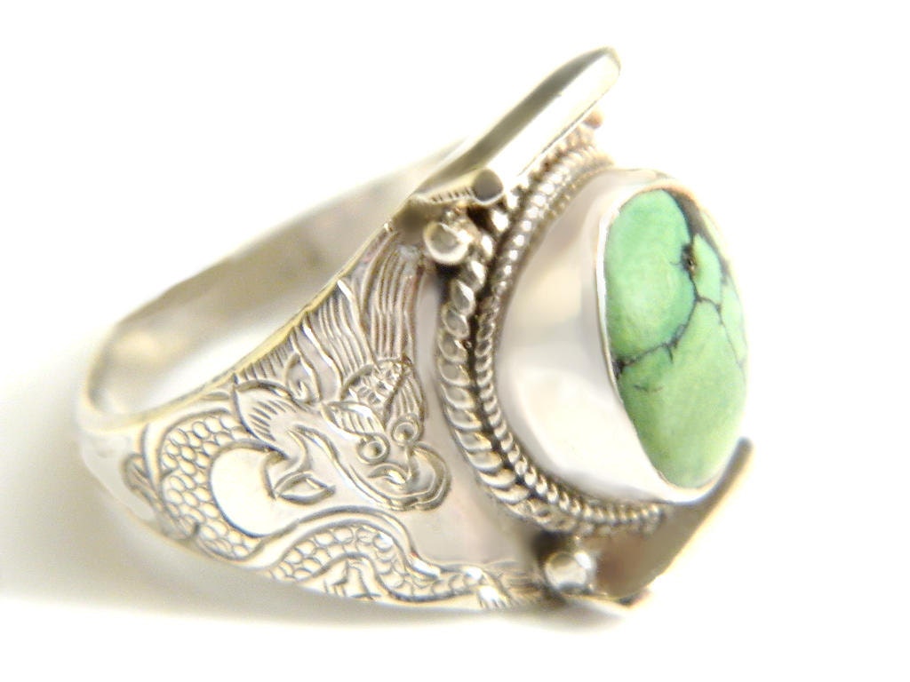 Dragon Ring Sterling Silver Gemstone by JewelryQuestDesign on Etsy