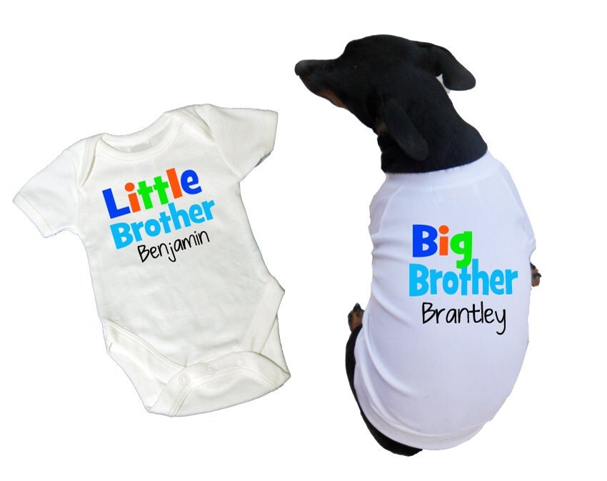 Big Brother Dog Shirt and Little Brother Shirt Tees with
