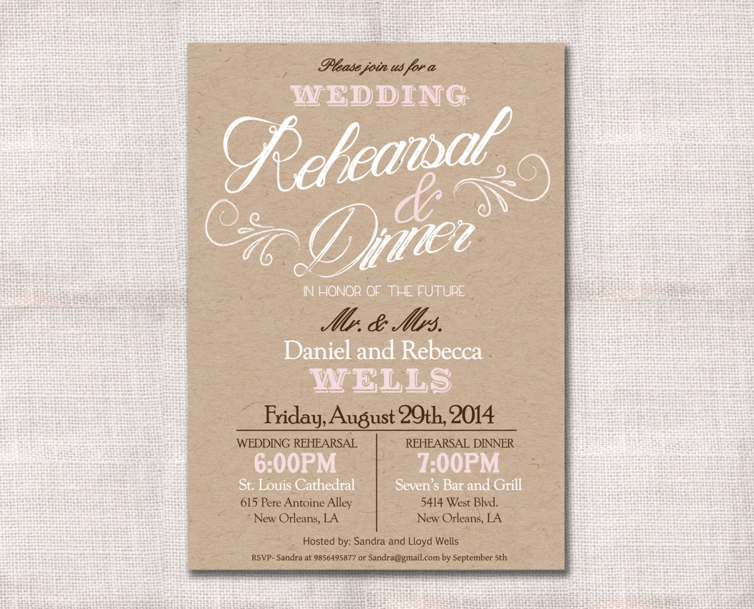 Free Printable Wedding Rehearsal Dinner Invitations 6