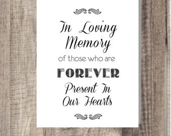 Instant Download Black & White In Loving Memory Forever In Our Hearts ...