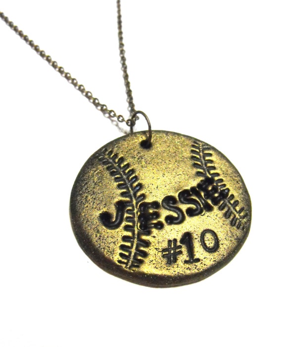 Items similar to Softball Necklace Personalized with Player's Name