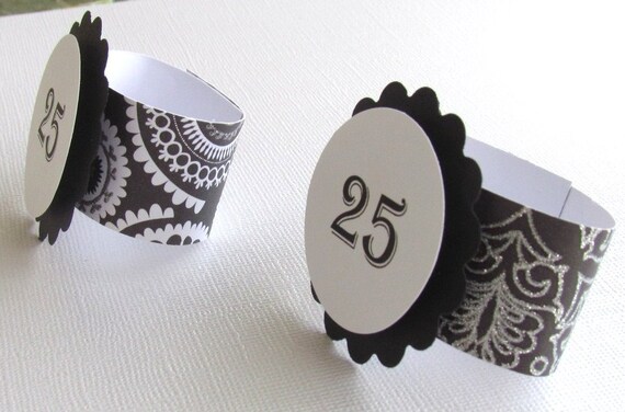 ... Napkin Rings, Silver Anniversary, Paper Napkin Rings, 25th Anniversary