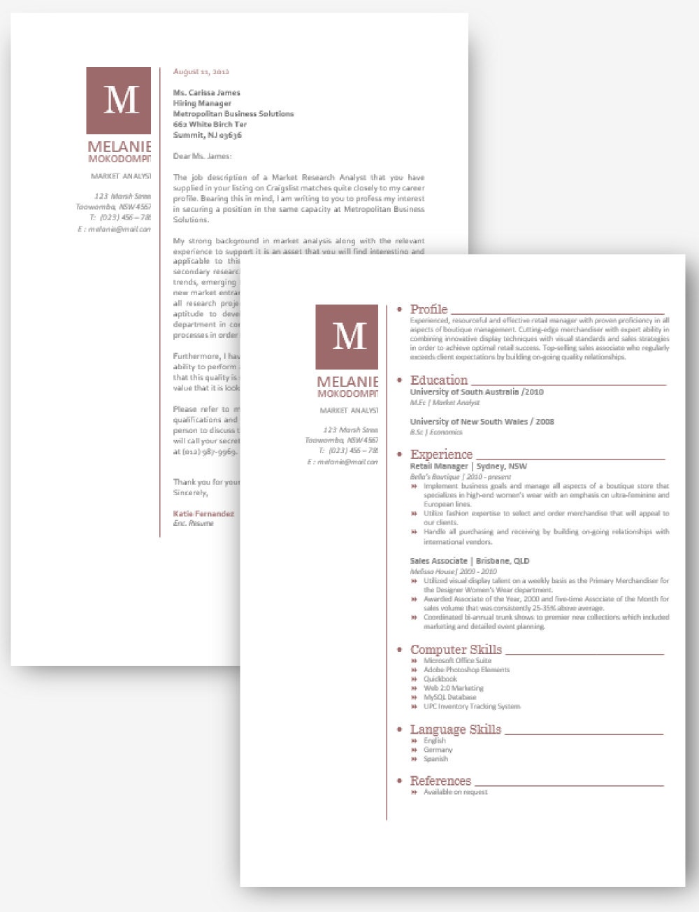 Coral Microsoft Word Resume and Cover Letter Template by ...