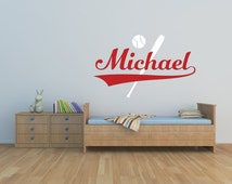 Baseball Wall Decal - Boys Name Wall Decal - Playroom Decor - Boys Wall Decals Nursery