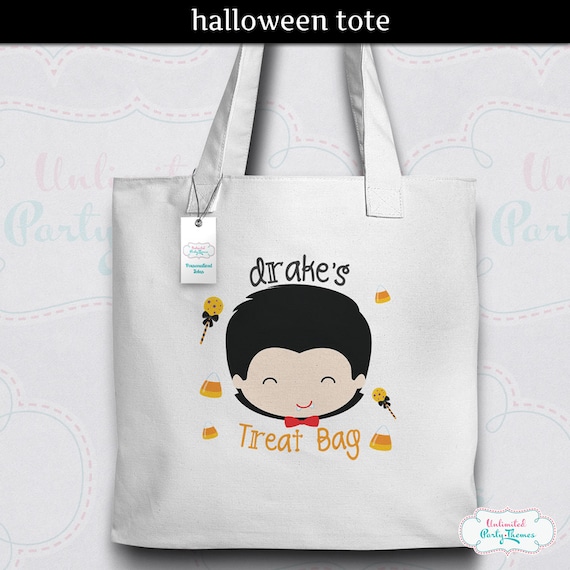 Halloween Tote Bag  Personalized Tote  Trick or Treat Tote  Dracula ...