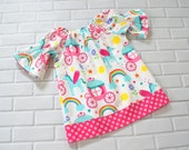 Girls Dress Peasant Unicorn Rainbow Princess Boutique Clothing By Lucky Lizzy's