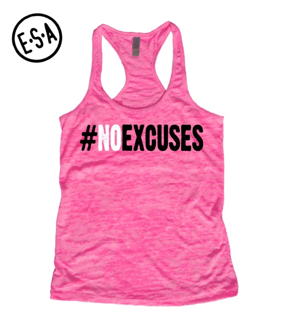 No Excuses Workout Tank Motivational Workout Tank Fitness 