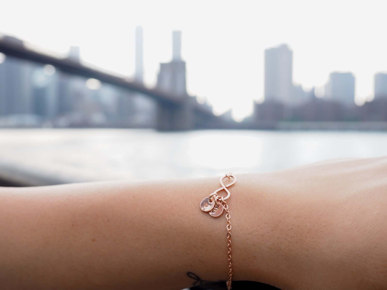 Rose Gold Bracelet Infinity Bracelet Rose Gold Initial