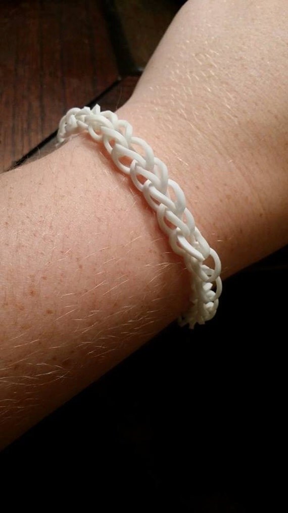 Items similar to White Simple Rubber Band Bracelet on Etsy