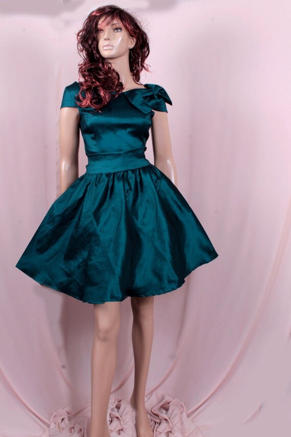 Items similar to Plus  Size  Bridesmaid  Dark Teal taffeta 