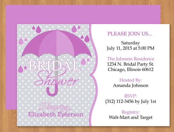 ... Bridal Shower Invitation - Editable Template - Microsoft Word Format