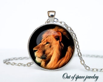 Lion pendant Lion necklace Lion jewelry nature necklace