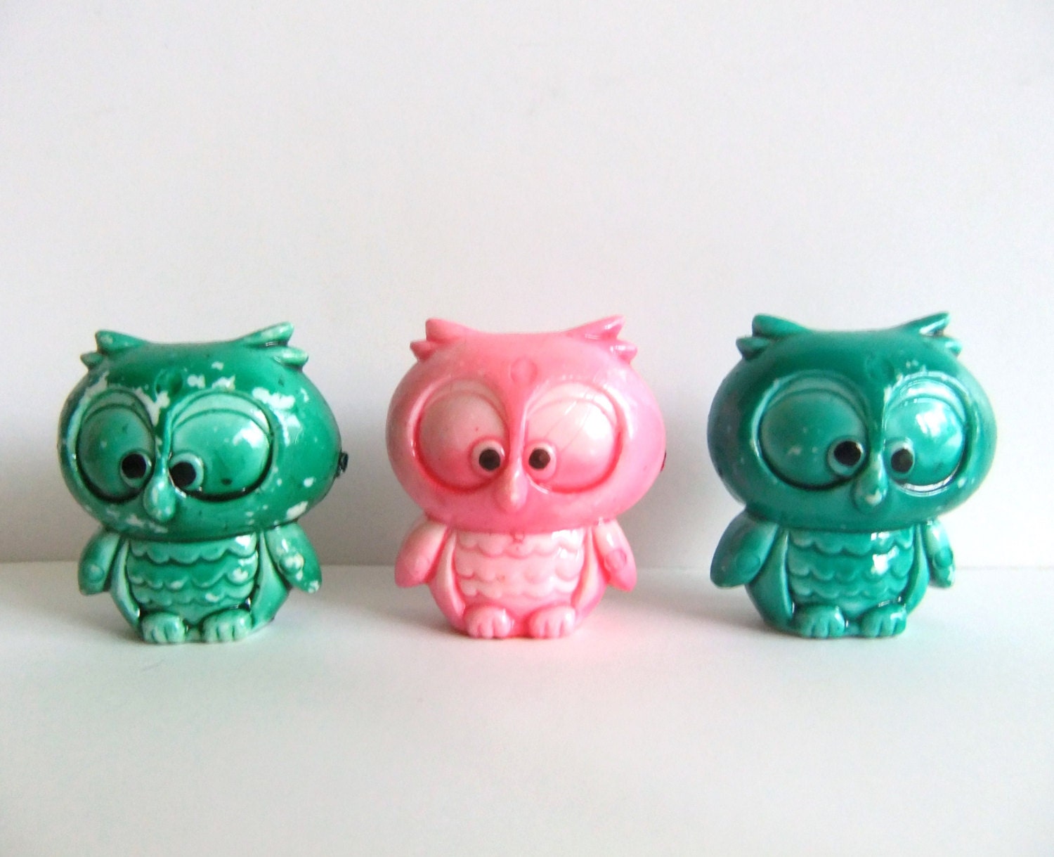 small plastic owl figurines