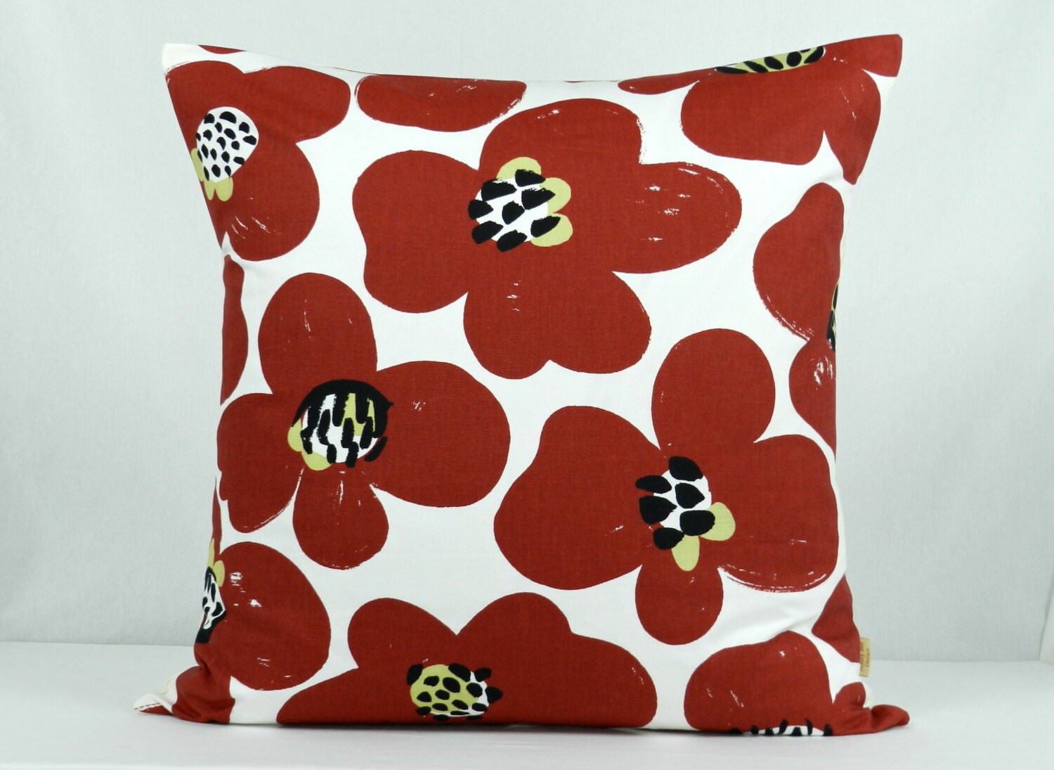 26x26 euro sham pillow cover Decorative throw pillow Poppy