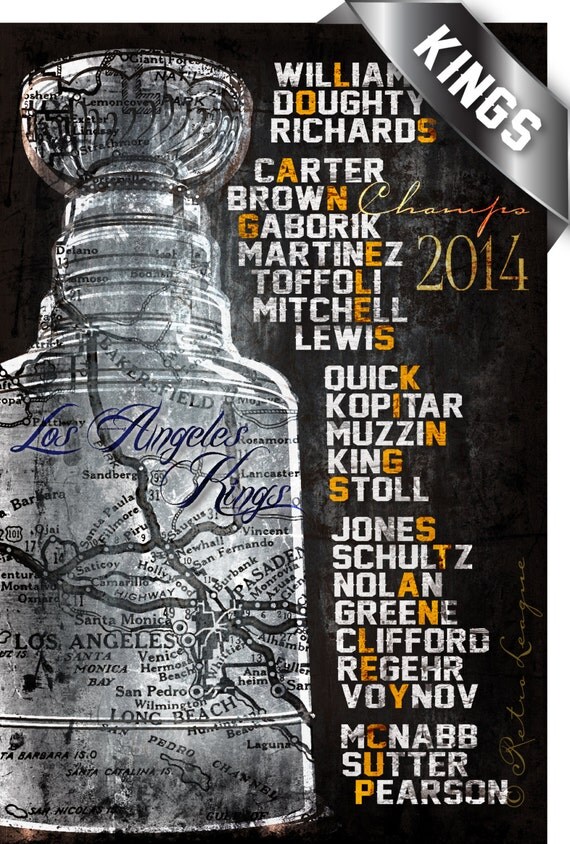 LA KINGS 2014 Stanley Cup Championship Roster Perfect Gift
