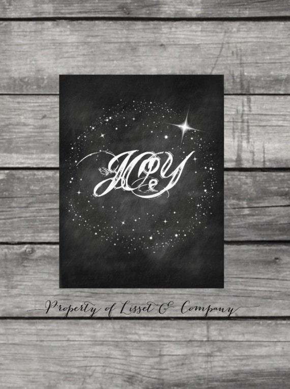 JOY Chalkboard Style Instant Download by on Etsy