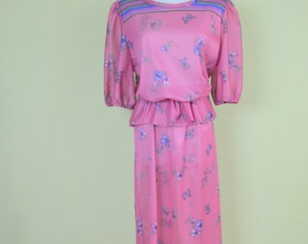 peplum dress plus midi butterflies novelty sheer 80s striped scarf butterfly tea purple pink length extra xl