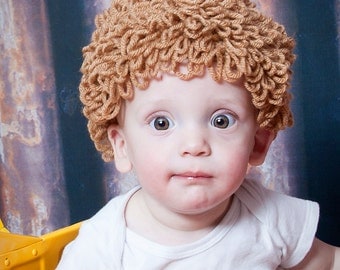 Cabbage Patch Hat - Cabbage Patch Wig - Cabbage Patch Costume - Cabbage Patch Hair - Cabbage patch Halloween Costume - Yarn Wig - Baby