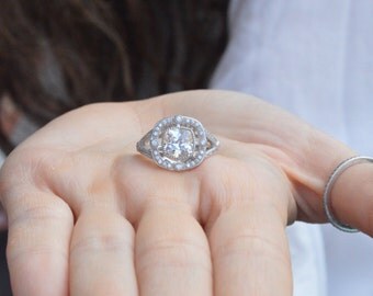 Cubic zirconia estate engagement rings