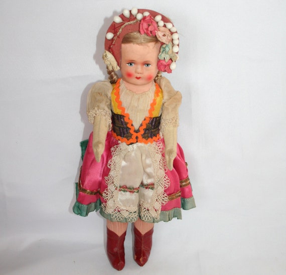 Stunning Antique Doll Wearing National Costume