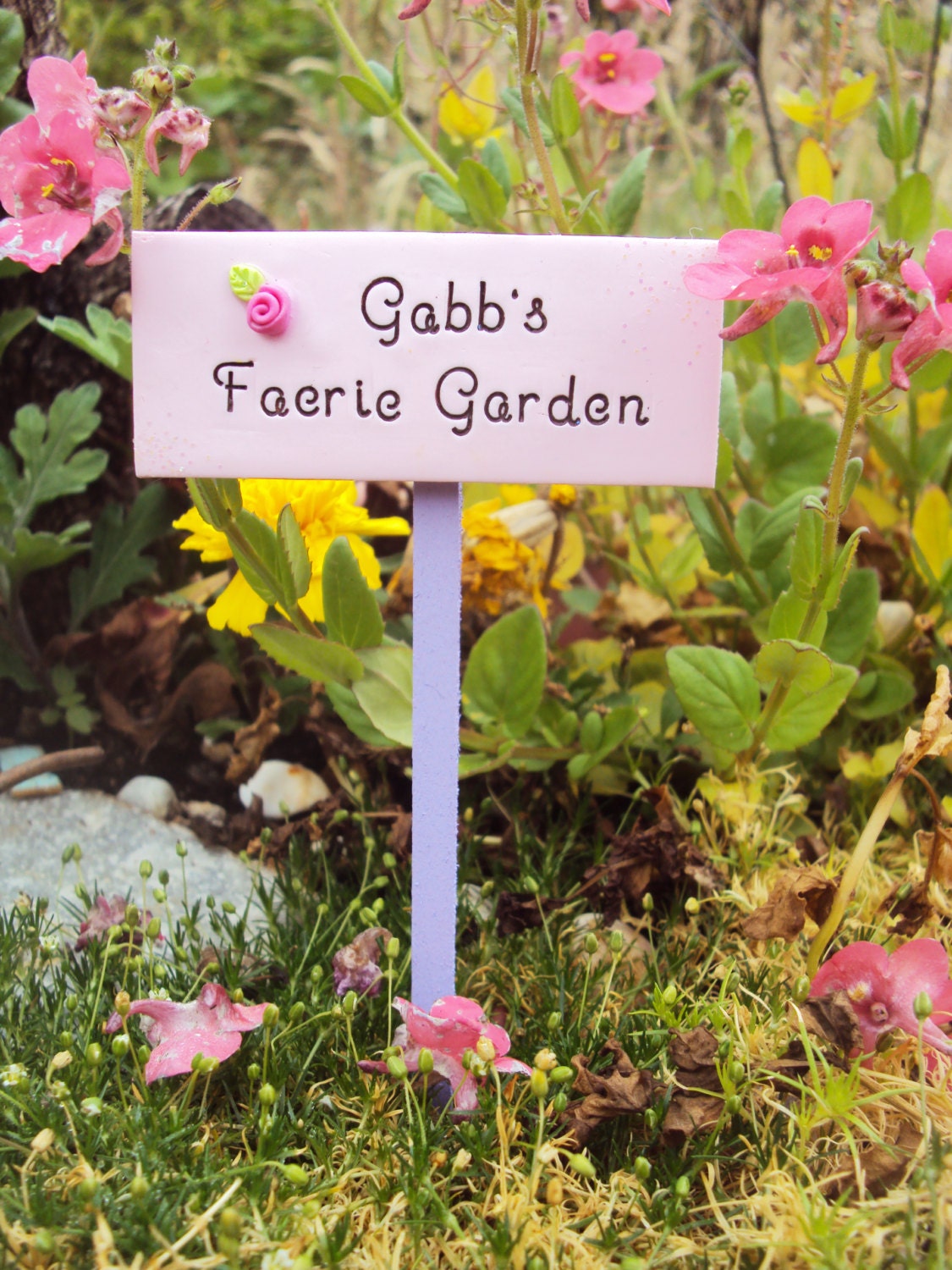Custom Made Personalized Fairy Garden Miniature Sign with your
