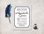 Black and White Invitation Printable, Bridal Shower / Wedding / Birthday Invitation, Digital File