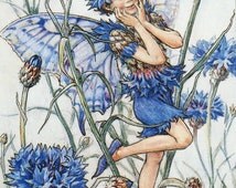 The Song of the Cornflower Fairy by Cicely Mary Barker Custom Matted Print - il_214x170.559506341_kb9e