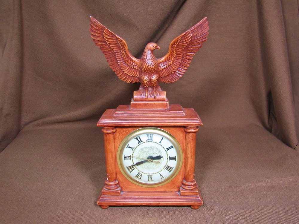 Vintage Eagle Clock by Lanshire 11 Tall Electric by PrimaTreasures