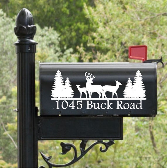 Deer Mailbox Decal / Address Mailbox Decal / by GiftedThimble