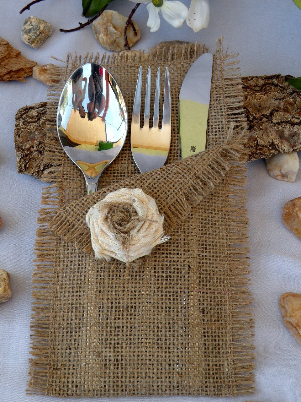 25 Silverware Holders / Burlap Silverware Holders / Set of 25