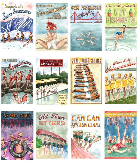 2014 Wall Calendar Watercolor Synchronized Swimmers Now on