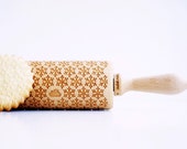 SNOWFLAKE ***  Embossing rolling pin, laser engraved rolling pin ***Christmas***