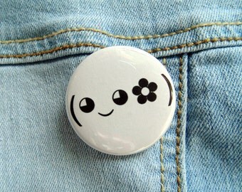 Kawaii flower Crown inch Emoticon Button Text crown Emoji Flower Pinback Face emoticon Kawaii flower Crown inch Emoticon Button Text crown Emoji Flower Pinback Face emoticon