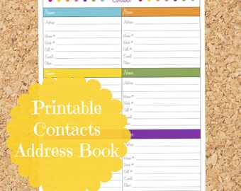 Popular items for printable contacts on Etsy