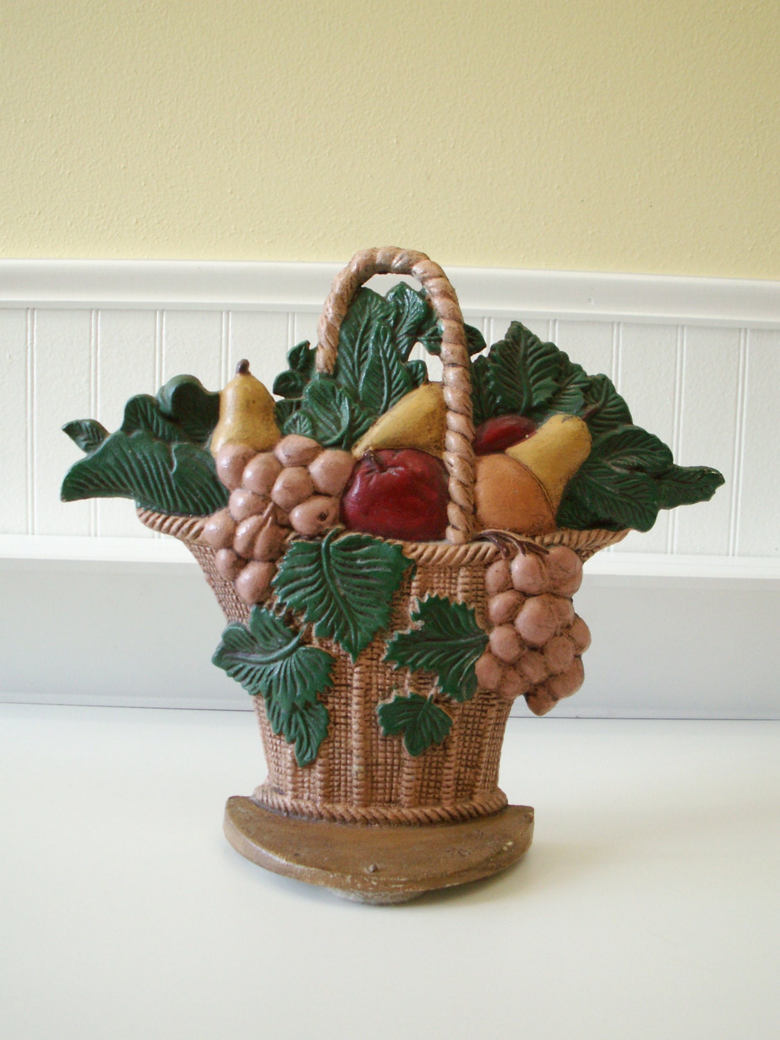 Vintage Cast Iron Fruit Basket Door Stop