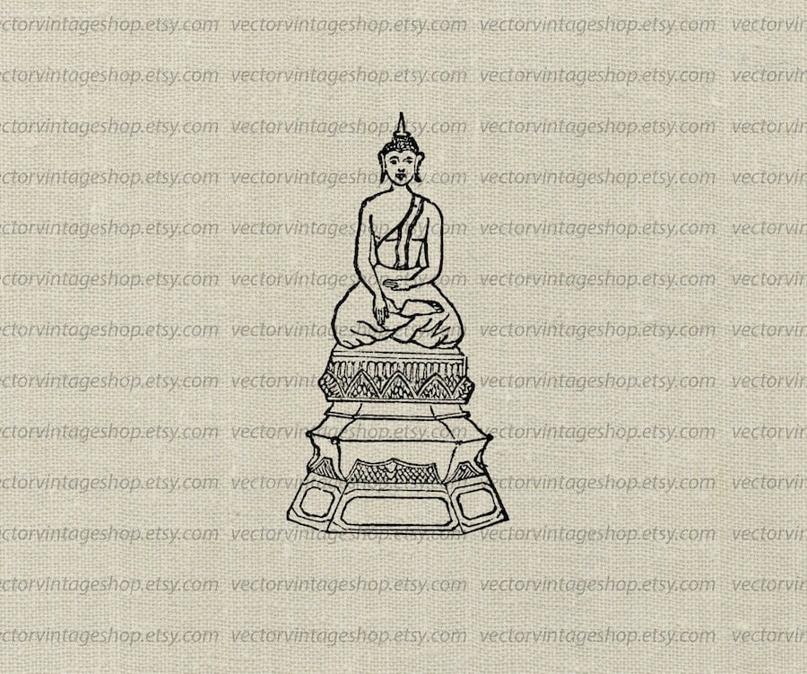 Buddha Vector Clip Art Graphic Instant Download Ancient