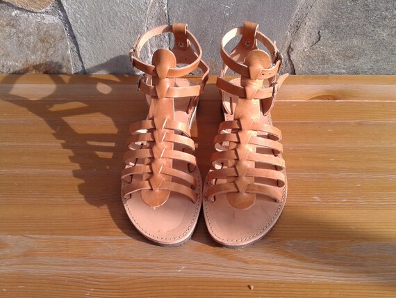 sandales spartiates cuir femme