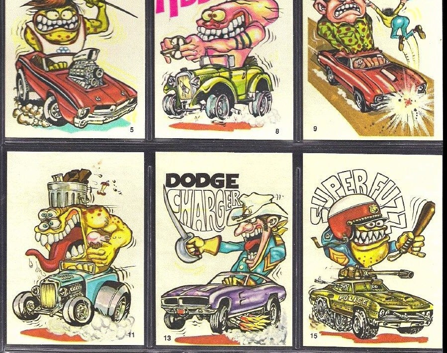 1973 Fabulous Odd Rods Complete 66 Card Sticker Set NM/MT