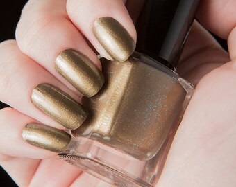 Mr. Bubbles - Aged green-gold with turquoise fleck nail polish - Rapture Collection - .45oz/13.2mL