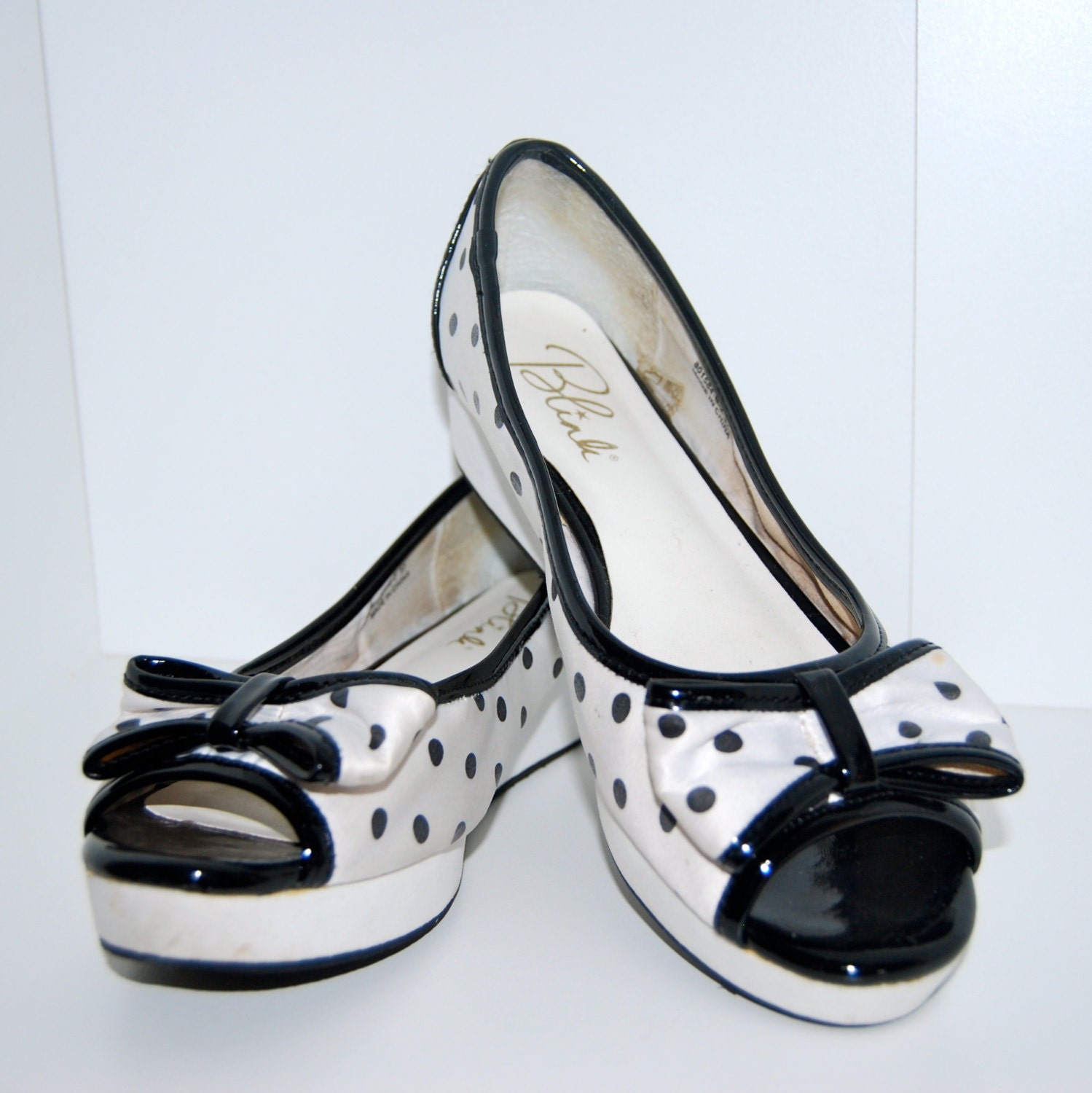 Black and White Polka Dot Shoes by DockedAndHome on Etsy