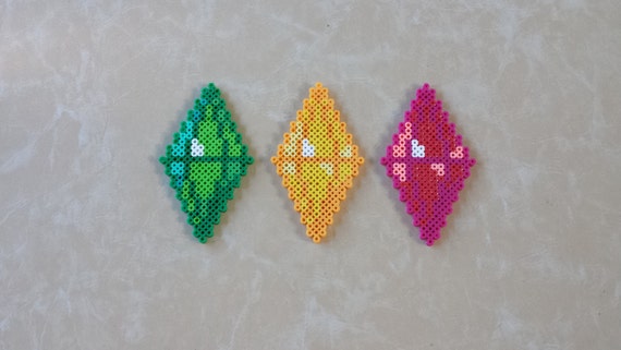 The Sims Perler Bead Plumbob Perler Beads Perler Etsy