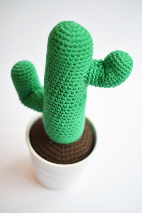 Large CACTUS with arms amigurumi crochet handmade by S T U D