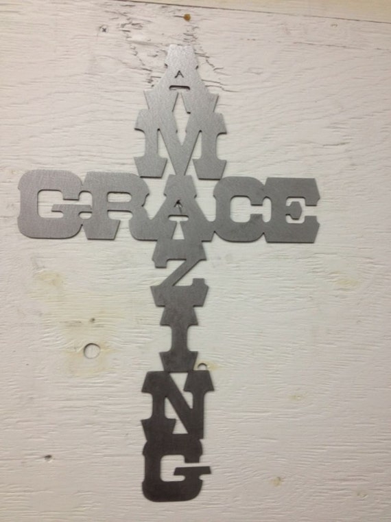 Amazing Grace Metal Cross 11 x 17