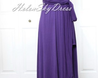 Bridesmaid Dress Infinity Dress long Wrap Convertible Dress in Eggplant, Lavender, Lilac, Royal Purple, Dark Purple