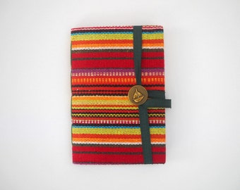 Stripes Journal notebook Handmade journal lined journal for writing colorful stripes fabric travel journal, personal journal, handmade books
