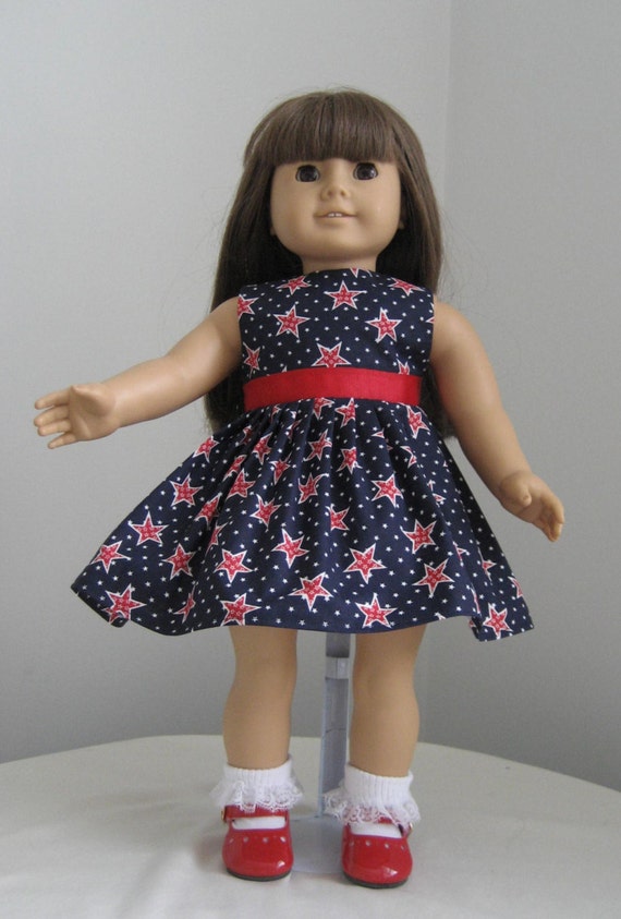 AMERICAN GIRL DOLL Patriotic Dress Red, White & Blue Stars fits ...