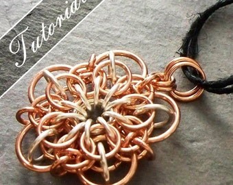 Chainmaille Tutorial, Flower Pattern, Chain Mail Pendant, Helm and Oriental Variant, Conundrum