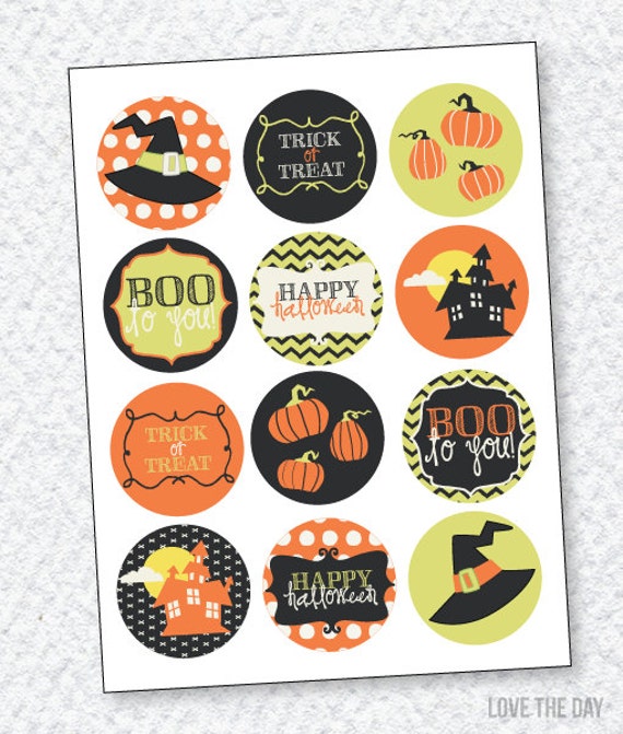 Boo To You Halloween Party PRINTABLE Cupcake Toppers by Love The Day Il_570xn