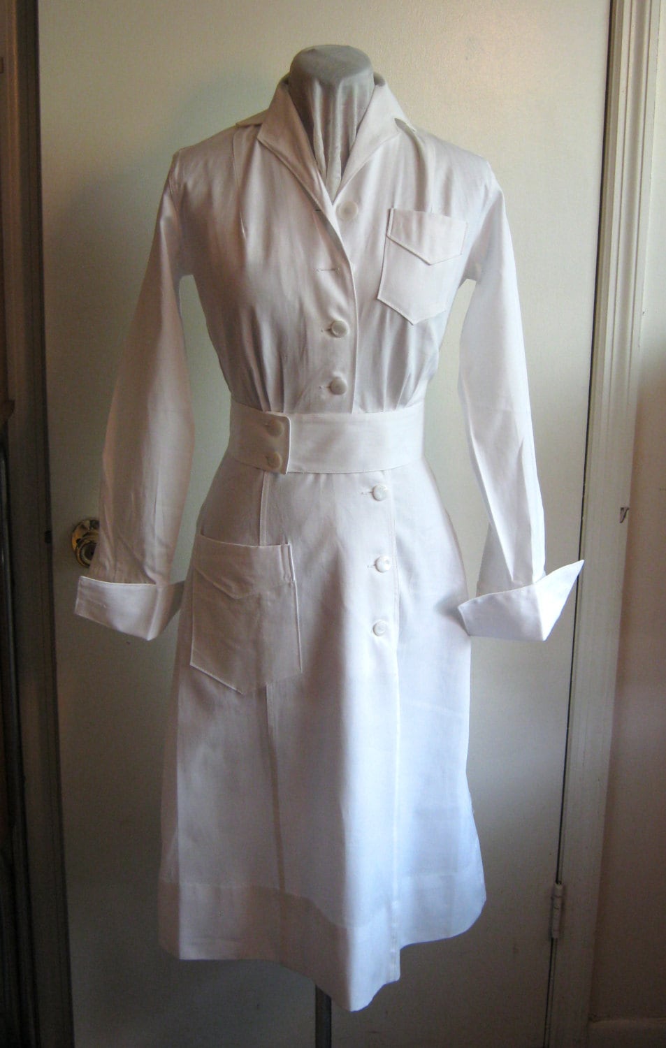 1940s nurse dress uniform wwII U.S. Navy long sleeve XL extra