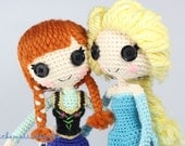 PATTERN 2-PACK: Elsa and Anna from Frozen Crochet Amigurumi Dolls